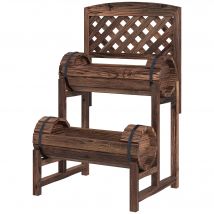 Outsunny Jardinière Surélevée 2 Niveaux en Bois Robuste pour Terrasse et Balcon 42x49x80cm   Aosom France
