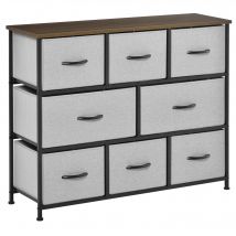 Outsunny Commode Pliable 8 Tiroirs en Tissu Gris pour Rangement   Aosom France
