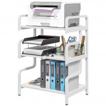 HOMCOM Étagère de rangement à 3 niveaux étagère en métal design industriel structure en acier 55 x 40 x 77 cm blanc