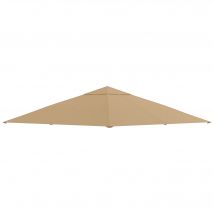 Outsunny Toile de rechange pour pavillon toit de remplacement gazebo tissu polyester haute densité 180 g/m² anti-UV 3 x 3 m beige