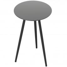 Outsunny Petite table basse ronde, table d'appoint, plateau en verre trempé, pieds effilés, cadre en acier, Ø 40 x 50 cm, noir