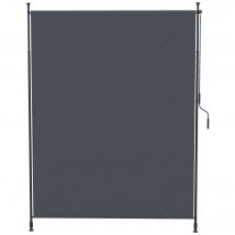 Outsunny Store vertical avec manivelle sans perçage brise-vue de balcon cadre en aluminium protection UV 200 x 305 cm gris