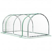 Outsunny Serre de Jardin Tunnel mini serre tunnel serre à tomates dim. 2L x 1l x 0,8H m Portes zippées bâche PVC Transparent Acier époxy Vert