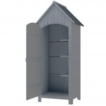 Outsunny Cabane de jardin Abri de jardin en bois Armoire à outils Cabane en bois Toit bitumé Gris 77,5 x 54,2 x 179,5 cm   Aosom France