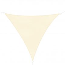 Outsunny Voile d'ombrage triangulaire toile ombrage UV protection pour terrasse jardin extérieur en HDPE 5 x 5 x 5 m crème