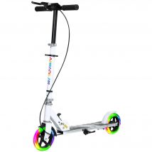 AIYAPLAY Trottinette enfants 3 à 8 ans, trottinette pliable à 2 roues LED roues lumineuses, 4 réglages en hauteur, blanc