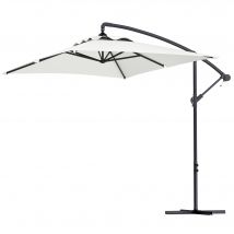 Outsunny Parasol déporté parasol rectangulaire extérieur manivelle et 6 baleines acier protection UV 294 x 193 x 250 cm