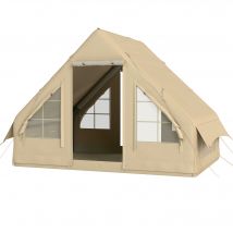 Outsunny Tente de Camping Gonflable, Tente de Couchage, Tissu Oxford, Fenêtre en Filet, Résistante à l'Eau