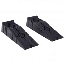 DURHAND Kunststoff-Auffahrrampen für Autos, Zufahrtrampen, 2 Stück, Tragkraft 2,5 Tonnen, 91 x 30 x 21 cm, Schwarz   Aosom