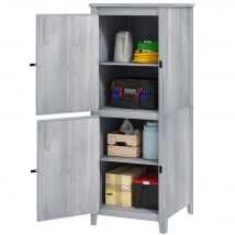 Outsunny Cabane en Bois, Cabanon de Jardin Compact pour Outils et Outils de Jardin avec Portes Verrouillables, Gris clair