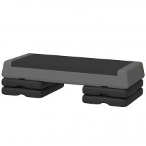 SPORTNOW Fitness-Stepper ajustable en hauteur, antidérapant, adapté pour la maison, la salle de fitness ou le bureau, en plastique, Gris