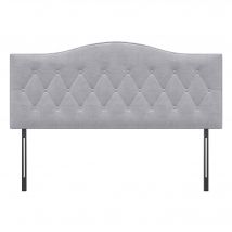 HOMCOM Tête de lit pour lit Rembourré Capitonné Tête de lit de lit en gris Peuplier Tissu Velours 185 x 8 x 134 cm