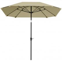 Outsunny Parasol de 2,3 m sans base, Parasol de terrasse inclinable avec manivelle, Polyester, Aluminium, Fibres de verre, Beige