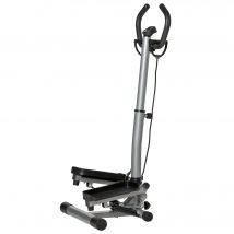 HOMCOM Stepper avec guidon réglable en hauteur, écran LCD, pour appartement, bureau, salon, salle de sport, argent et noir