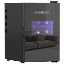 HOMCOM Cave à vin, 15 bouteilles, 39L, Réfrigérateur pour boissons, éclairage LED, température réglable 8-18℃