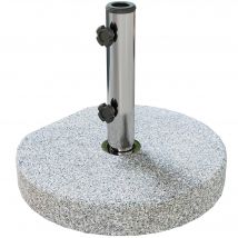 Outsunny Pied de parasol rond, socle parasol extérieur à roulettes, pour mât de Ø 32,38 et 48 mm, poids net 25,5 Kg, gris