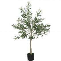HOMCOM Olivier artificiel 120 cm plante artificielle intérieur, fausse plante décoration pour maison, bureau, salon, chambre