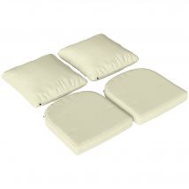 Outsunny Ensemble de 2 coussins d'assise avec dossier, coussin d'assise et de dossier extérieur et intérieur, crème