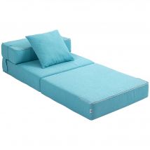 HOMCOM Chauffeuse canapé-lit convertible fauteuil 1 place avec 1 coussin déhoussable, tissu gris