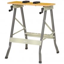 DURHAND Établi pliant établi de serrage avec 4 serre-joints table de travail, charge 100 kg, 62,5x60,5x78,5cm, gris