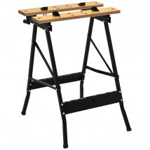 DURHAND Établi pliant établi de serrage avec 4 serre-joints table de travail, charge 100 kg, 62,5x60,5x78,5cm, noir