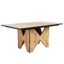Table à manger de cuisine moderne, table de bistrot pour 4 à 6 personnes, 138,5×80×75 cm, Marron clair