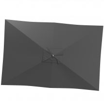 Outsunny Auvent de remplacement pour parasol de 6 baleines, toile de rechange pour parasol UPF 50+ 3 x 2 m, gris foncé