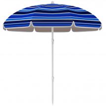 Outsunny Parasol de plage Ø 1,8 m grand parasol inclinable pliable protection solaire UPF50+ légère sac de transport multicolore