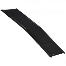 PawHut Rampe pliable pour chiens en alliage d'aluminium, avec surface antidérapante, facile à transporter, 158x43,5x2,5cm, noir
