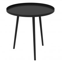 Outsunny Table basse de jardin ronde, table d'appoint extérieur avec bord rond en acier, dim. Ø40 x 50H cm noir