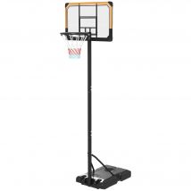 SPORTNOW Panier Basket à 6 Hauteurs Réglables avec Base Rémplissable et Roues, en PE, Acier et Polyester, Noir