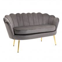 HOMCOM Canapé 2 Places en Tissu Effet Velours avec Accoudoirs, Canapé Moderne avec Assise Rembourrée pour Chambre à Coucher et Salon, 133x63x75cm, Gris