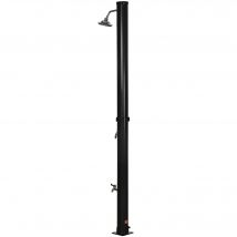 Outsunny Douche Solaire de 20L avec Robinet Inférieur et Température Réglable, en Alliage de Zinc, 15,5x15,5x222 cm, Noir