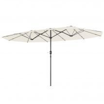 Outsunny Parasol Double Face 436 x 260 cm, Protection UV, Parasol en Acier avec Manivelle, Beige