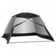 Outsunny Tente de Camping et Plage à Moustiquaire Anti UV pour 4 Personnes avec Sac de Transport, 3x3 m Noir