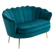 HOMCOM Sofa 2 Sitzer Couch mit Armlehne Dick Gepolstert Polstersofa Modern Doppelsofa mit Samtoptik für Wohnzimmer Schlafzimmer, 130 x 77 x 77 cm, Dunkelgrün   Aosom
