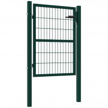 Outsunny Portail de jardin en acier Porte de jardin avec poignée, serrure 3 clés verrouillables Portail 97x170cm Vert