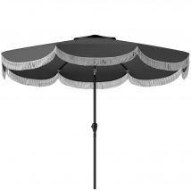 Outsunny Parasol Ø269 cm, Protection UV Parasol octogonal Parasol de balcon Protection solaire pour jardin, Gris foncé