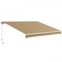 Outsunny Auvent Protection Solaire Toit de Terrasse, 3,5 m x 2,5 m, Jaune + Gris