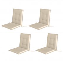 Outsunny Ensemble de 4 Coussins de siège 108 x 50 x 5 cm Coussin de chaise avec Sangles, Coussin de siège Intérieur Extérieur Beige