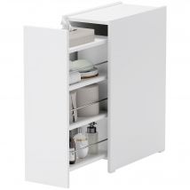 HOMCOM Meuble de salle de bain étroit, Meuble de sol avec tiroir profond, Meuble de rangement autonome, Panneau de particules, Blanc