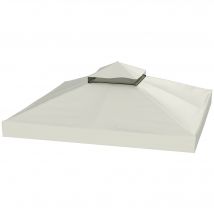 Outsunny 3 x 3 m Toit de rechange pour pavillon, bâche de rechange de pavillon avec trous de drainage, UPF30+, protection solaire, Gris clair