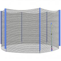 SPORTNOW Trampolin-Sicherheitsnetz mit 6 Stangen und Reißverschlusseingang, Schutznetz für Trampoline aus PE, Ø305x180 cm, Schwarz und Blau   Aosom