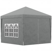 Outsunny Gazebo de Jardin 3x3 m Pliant avec 4 Panneaux Latéraux, en Acier et Tissu Oxford Gris Clair