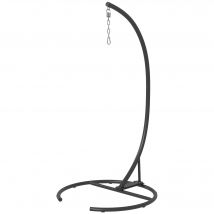 Outsunny Support pour Fauteuil Suspendu avec Base Stable Cadre en Acier Support pour Fauteuil Balancelle Ø102x195 cm Noir