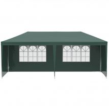 Outsunny Pavillon de Jardin 6x3 m pour Événements avec Parois Amovibles et Fenêtres Transparentes, Vert
