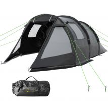 Outsunny Tente de Camping Tente de Randonnée, résistante aux intempéries, 2 pièces, 475 x 264 cm Largeur x 172, Noir