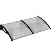 Outsunny Marquise Moderne en Polycarbonate, Aluminium et PP pour Balcons, Fenêtres et Portes, 200x96x27 cm