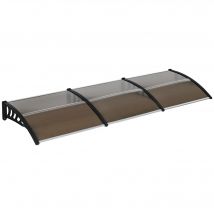 Outsunny Marquise de Terrasse pour Fenêtres et Portes, en Polycarbonate et Aluminium, 303x100x26cm - Marron