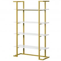 HOMCOM Mobile Libreria à 4 Niveaux Surélevé et Polyvalent, en MDF et Acier, 92x35x152cm